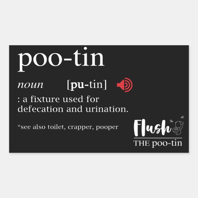 Sticker Rectangulaire Dictionnaire drôle Anti Poutine POOTIN (Devant)