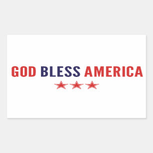 Sticker Rectangulaire Dieu bénisse l'Amérique