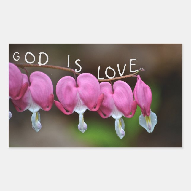 Sticker Rectangulaire Dieu est coeur d'amour (Devant)