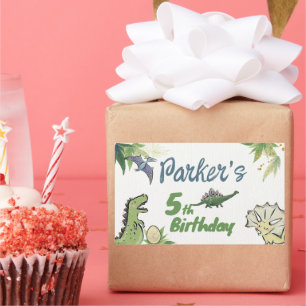 Sticker Rectangulaire Dinosaur fête à thème Anniversaire
