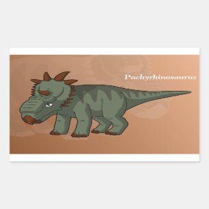 Sticker Rectangulaire Dinosaure de Pachyrhinosaurus