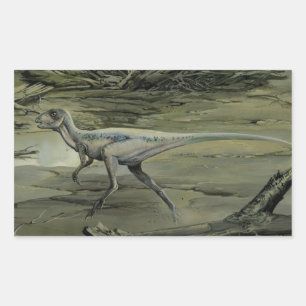 Sticker Rectangulaire Dinosaures vintages, Hypsilophodon crétacé