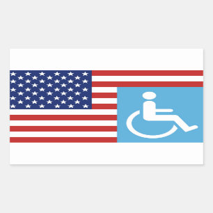 Sticker Rectangulaire Disabled War Vet.