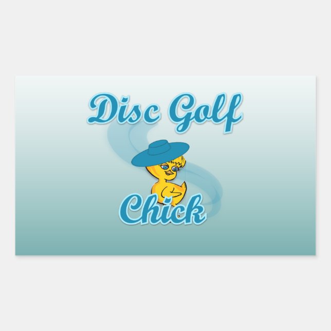 Sticker Rectangulaire Disc Golf Chick #3 (Devant)