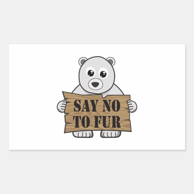 Sticker Rectangulaire Dites non à Fur (Devant)