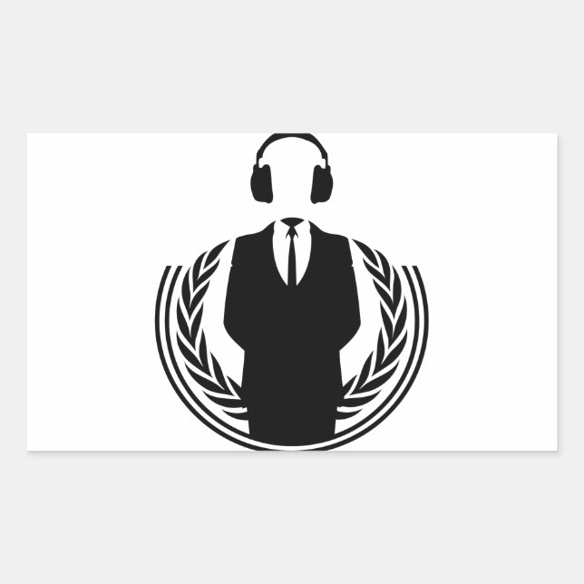 Sticker Rectangulaire DJ anonyme (Devant)