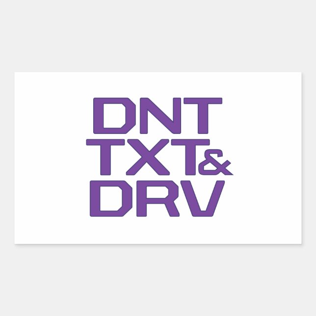 Sticker Rectangulaire DNT TXT et DRV (Devant)