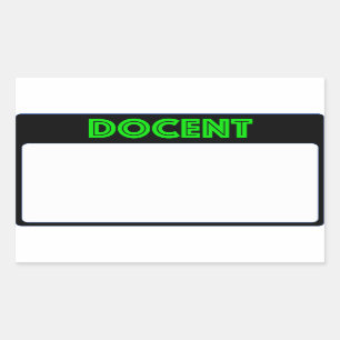 Sticker Rectangulaire Docent nommé d'étiquette