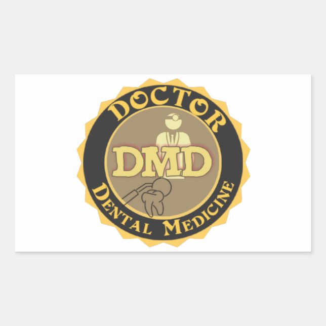 STICKER RECTANGULAIRE DOCTEUR DE DMD DE LOGO DE MÉDECINE DENTAIRE (Devant)