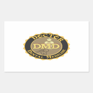 STICKER RECTANGULAIRE DOCTEUR DE DMD DE LOGO DE MÉDECINE DENTAIRE