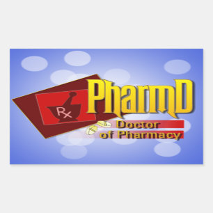 Sticker Rectangulaire Docteur de PharmD de LOGO de pharmacie