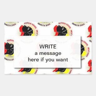 Sticker Rectangulaire Dogs Allemands Noir Rouge Or