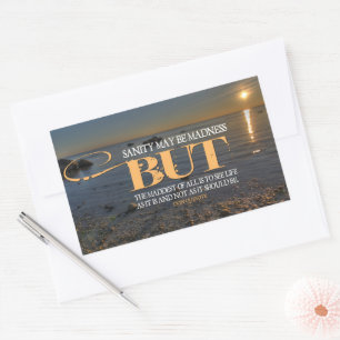 Sticker Rectangulaire Don Quichotte Inspirationnelle "Folie"