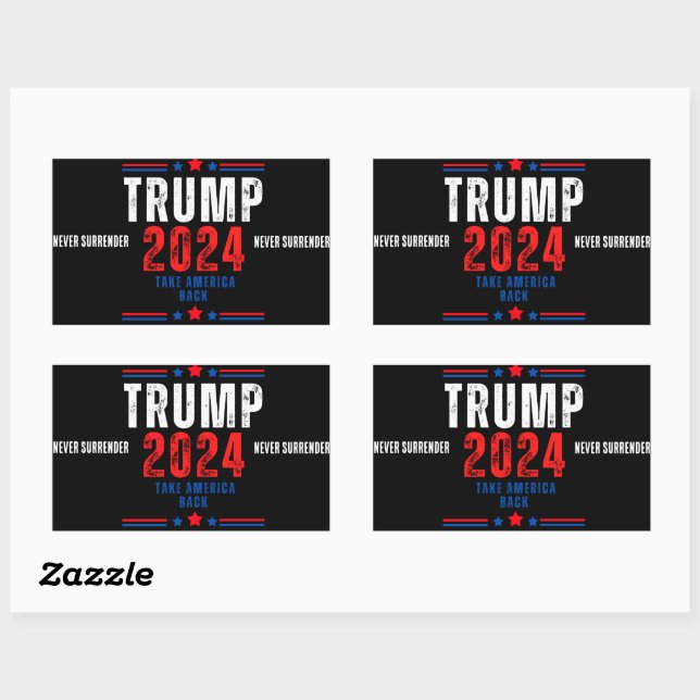 Sticker Rectangulaire Donald Trump 2024 redonne l'élection américaine (Feuille)