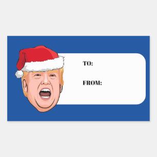 Sticker Rectangulaire Donald Trump en colère Noël