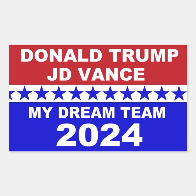 Sticker Rectangulaire Donald Trump JD Vance 2024 (Devant)