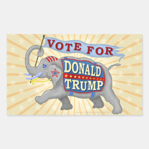 Sticker Rectangulaire Donald Trump Président 2024 Eléphant républicain