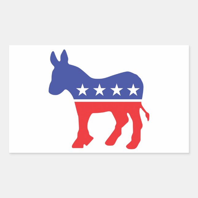 Sticker Rectangulaire Donkey démocrate (Devant)