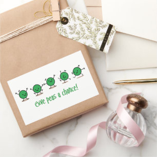 Sticker Rectangulaire Donnez une chance aux petits pois