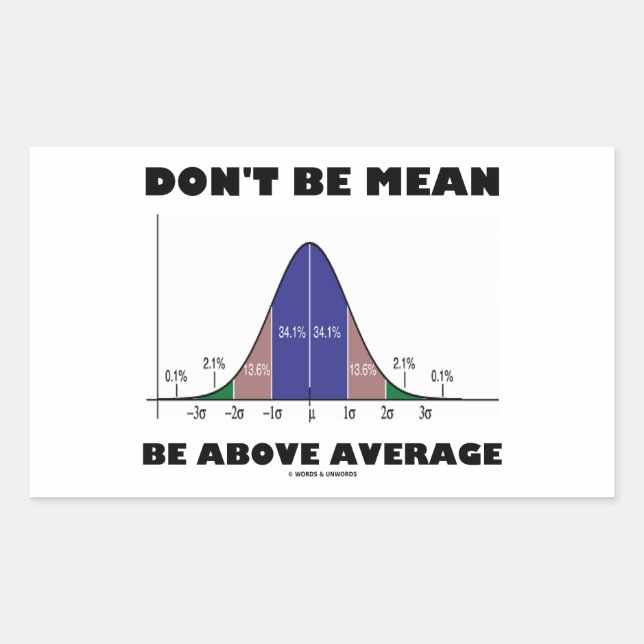 Sticker Rectangulaire Don't Be Mean Be Above Average (Devant)