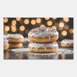 Sticker Rectangulaire Donuts de vanille