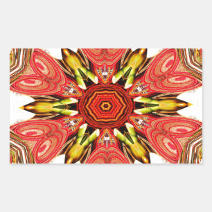 Sticker Rectangulaire Doodle Floral Art Imprimer
