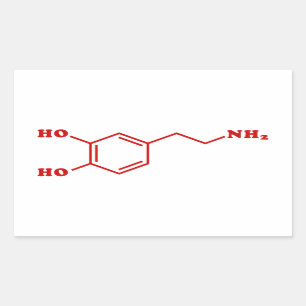 Sticker Rectangulaire Dopamine formule chimique moléculaire