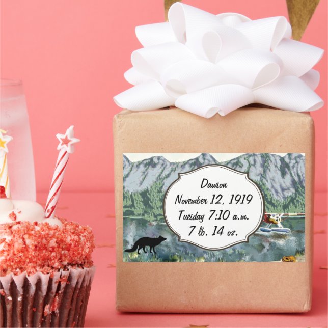 Sticker Rectangulaire Dossier de naissance de l'enfant de l'Alaska (Fête)