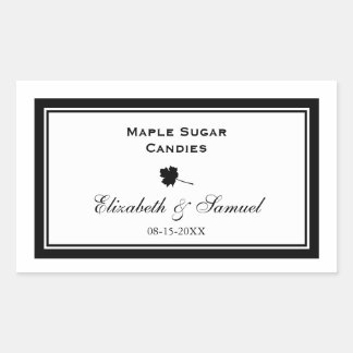 Sticker Rectangulaire Double bordure feuille d'érable accueil mariage