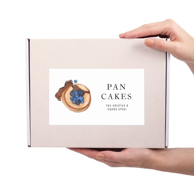 Sticker Rectangulaire Douceurs modernes Pancake Bakery Professionnel (Créateur téléchargé)