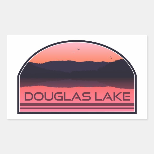 Sticker Rectangulaire Douglas Lake Tennessee Red Sunrise (Devant)