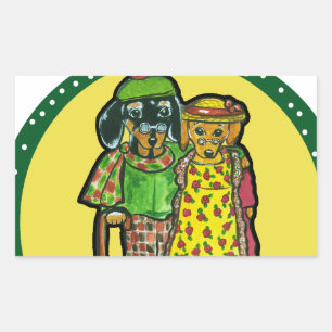 Sticker Rectangulaire Doxies des Grands-Parents