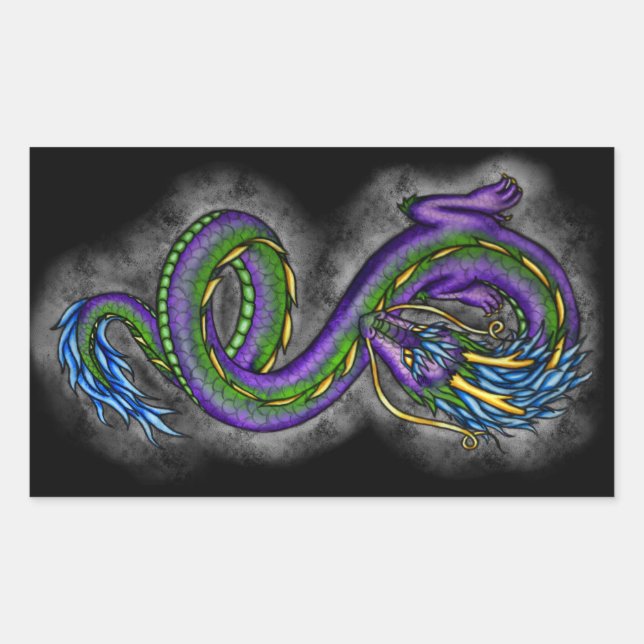 Sticker Rectangulaire Dragon dansant (Devant)