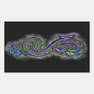 Sticker Rectangulaire Dragon de danse