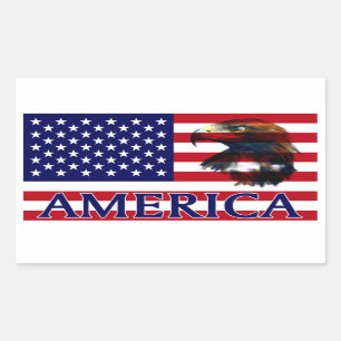 Sticker Rectangulaire drapeau 2 des Etats-Unis