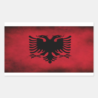 Sticker Rectangulaire Drapeau albanais Grunge [haute qualité]