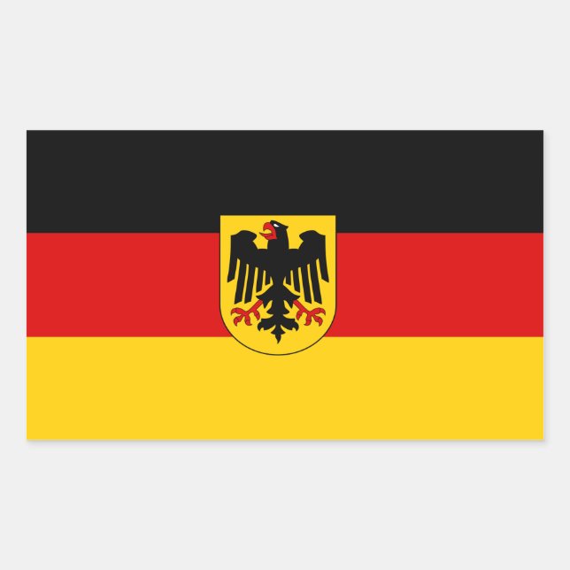 Sticker Rectangulaire Drapeau allemand (Devant)