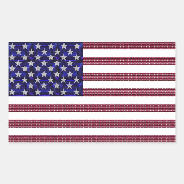 Sticker Rectangulaire Drapeau américain (Devant)