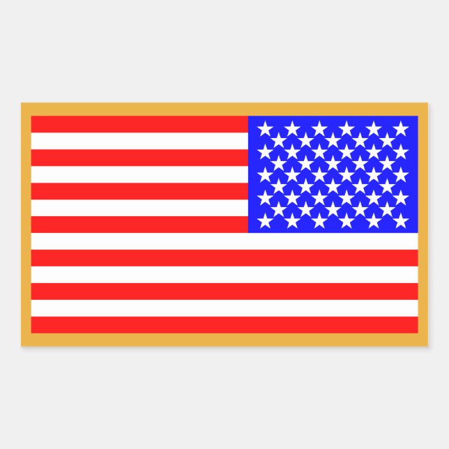 Sticker Rectangulaire Drapeau américain (Devant)