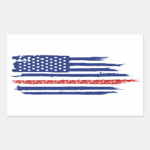 Sticker Rectangulaire Drapeau américain à vélo