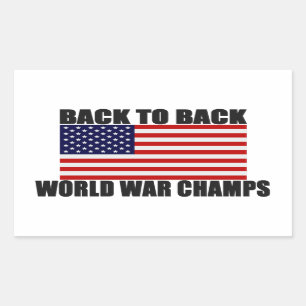 Sticker Rectangulaire Drapeau américain de nouveau aux champions