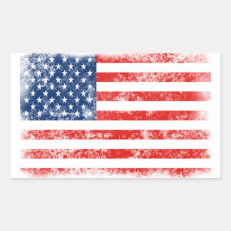 Sticker Rectangulaire Drapeau américain patriotique en détresse