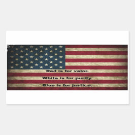 Sticker Rectangulaire Drapeau américain - Signification des couleurs