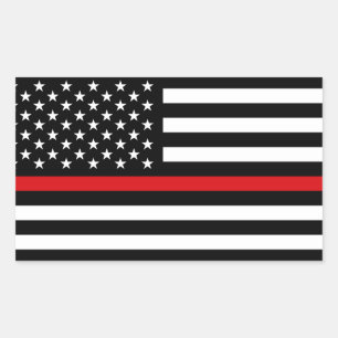 Sticker Rectangulaire Drapeau américain style pompier patriotique