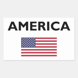 Sticker Rectangulaire Drapeau américain USA Amérique Couleur claire