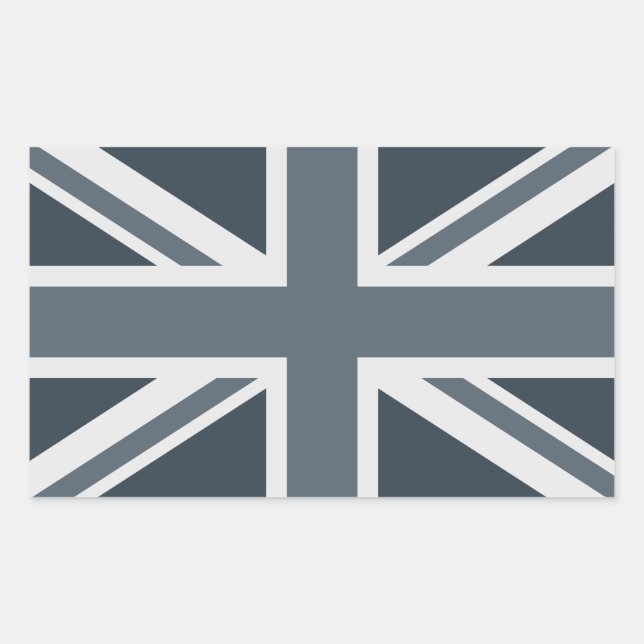 Sticker Rectangulaire Drapeau anglais en niveaux de gris (Devant)
