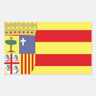 Sticker Rectangulaire Drapeau Aragon