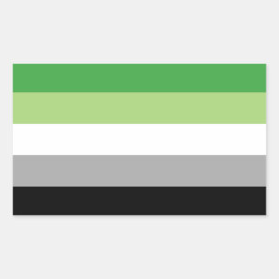 Sticker Rectangulaire drapeau aromantic