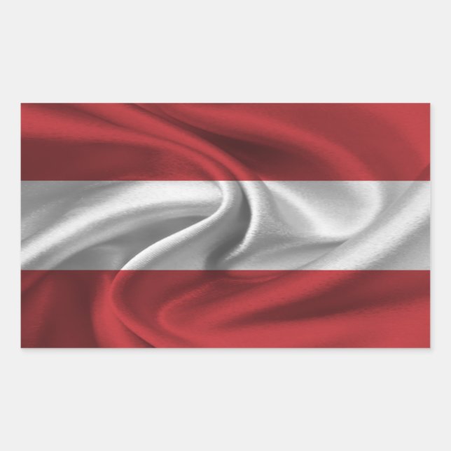 Sticker Rectangulaire Drapeau Autriche (Devant)