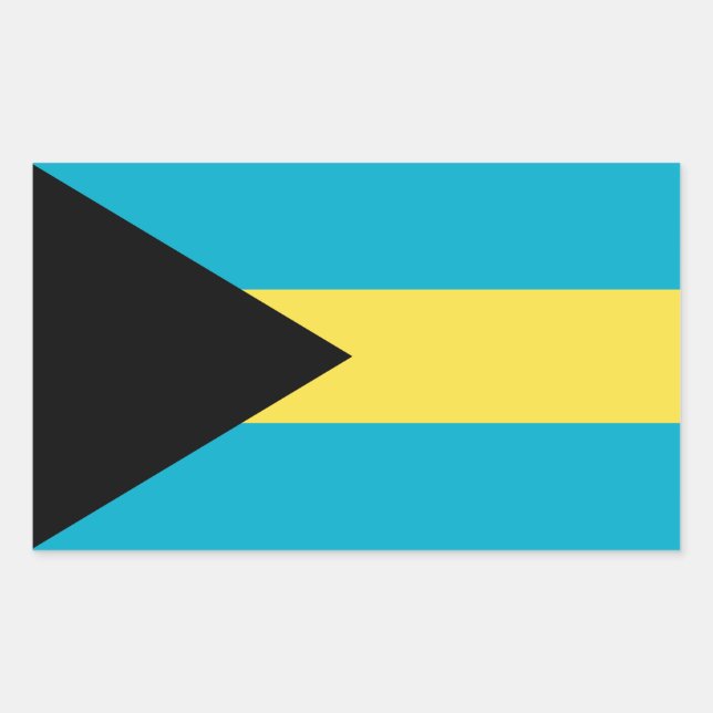 Sticker Rectangulaire Drapeau bahamien (Devant)